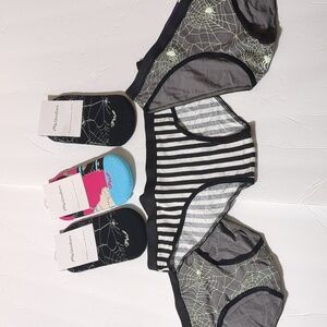New Me Undies bundle 3 pairs socks & 3 pairs bikini, women size small